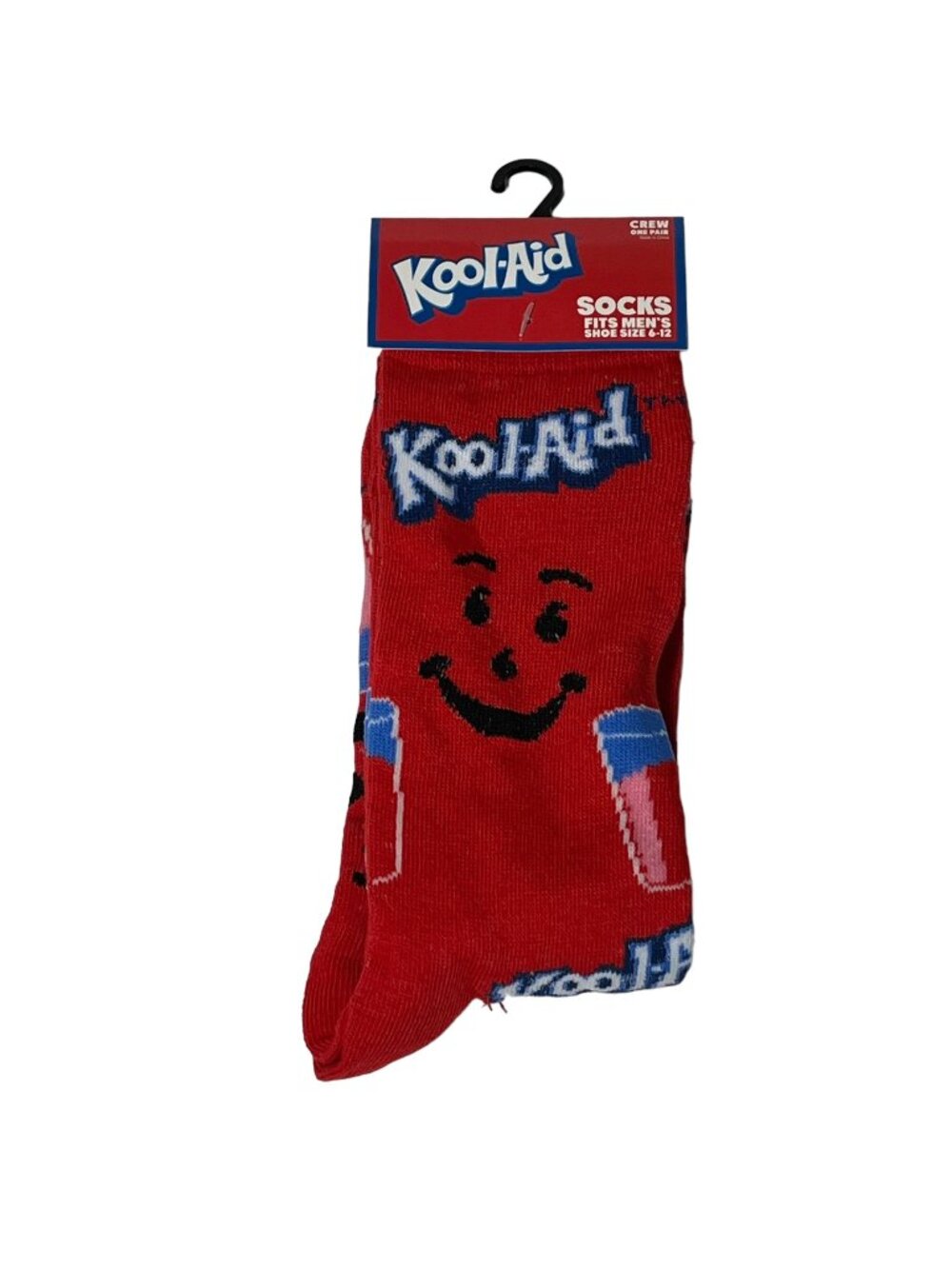 Kool Aid Man Crew Socks Mens 6-12 Red Drink Logo Graphic Novelty